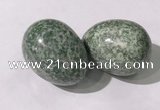 CDN1373 35*45mm egg-shaped green spot stone decorations wholesale