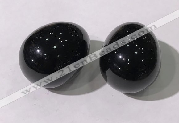 CDN1376 35*45mm egg-shaped black obsidian decorations wholesale