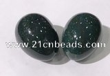 CDN1388 35*45mm egg-shaped blood jasper decorations wholesale