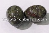 CDN1390 35*45mm egg-shaped dragon blood jasper decorations wholesale