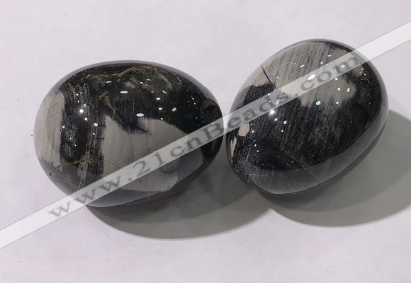 CDN1394 35*45mm egg-shaped silver leaf jasper decorations wholesale