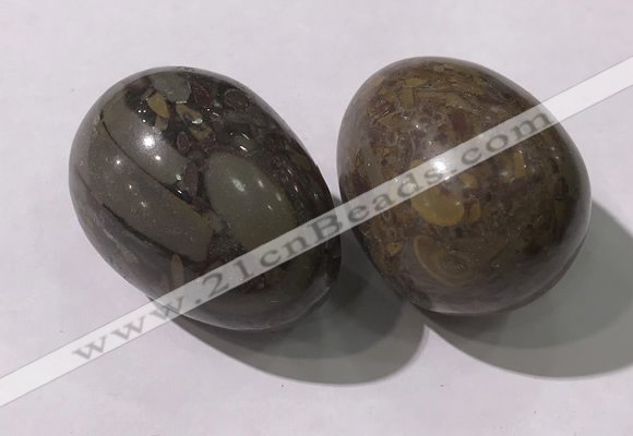 CDN1400 35*45mm egg-shaped tiger skin jasper decorations wholesale