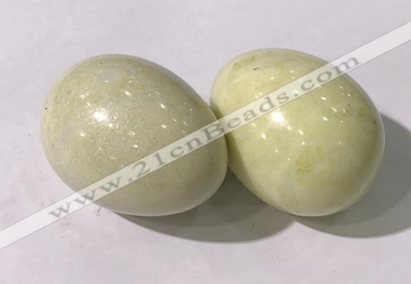 CDN1408 35*45mm egg-shaped yellow jasper decorations wholesale