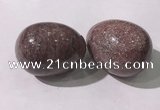 CDN1409 35*45mm egg-shaped red biotite decorations wholesale