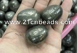 CDN29 24*30mm egg-shaped pyrite gemstone decorations wholesale