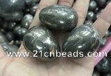 CDN30 28*38mm egg-shaped pyrite gemstone decorations wholesale