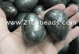 CDN31 38*50mm egg-shaped pyrite gemstone decorations wholesale