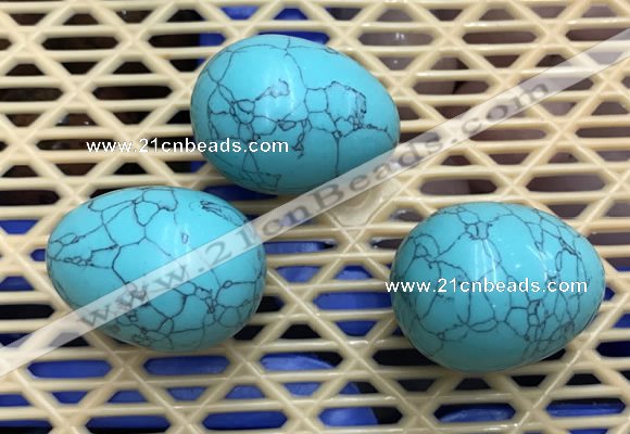 CDN315 30*40mm egg-shaped imitation turquoise decorations wholesale