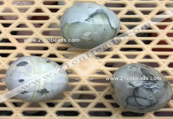 CDN318 30*40mm egg-shaped picasso jasper decorations wholesale