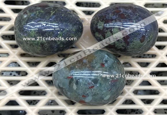 CDN323 30*40mm egg-shaped blood jasper decorations wholesale