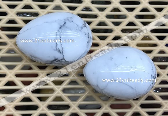 CDN341 35*50mm egg-shaped white howlite decorations wholesale