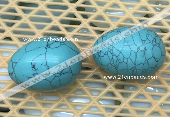 CDN342 35*50mm egg-shaped imitation turquoise decorations wholesale