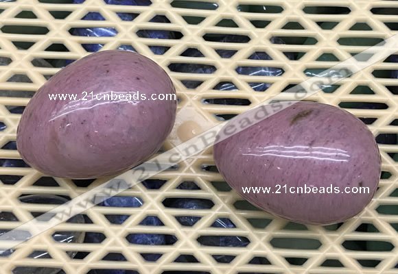 CDN344 35*50mm egg-shaped pink wooden fossil jasper decorations