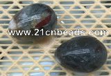 CDN360 35*50mm egg-shaped blood jasper decorations wholesale