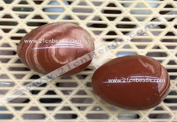 CDN363 35*50mm egg-shaped red jasper decorations wholesale