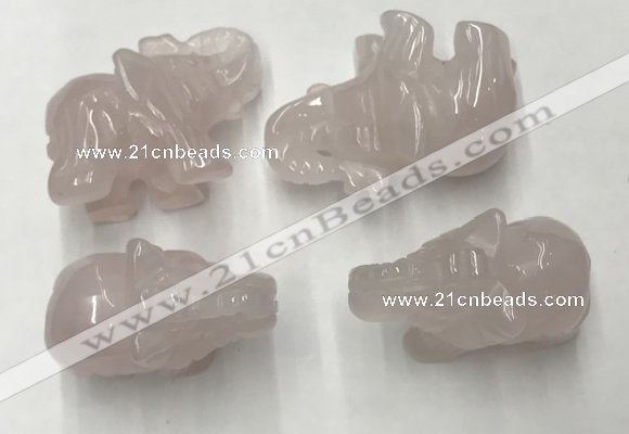 CDN380 20*40*30mm elephant rose quartz decorations wholesale