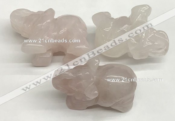 CDN400 25*50*35mm elephant rose quartz decorations wholesale