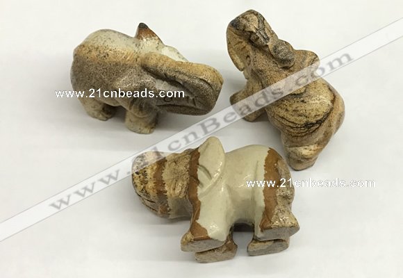 CDN407 25*50*35mm elephant picture jasper decorations wholesale