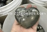 CDN41 65*70mm heart pyrite gemstone decorations