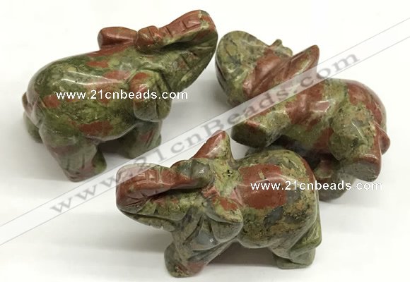 CDN413 25*50*35mm elephant unakite decorations wholesale