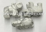 CDN416 25*50*35mm elephant white howlite decorations wholesale