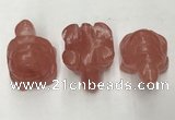 CDN433 28*45*22mm turtle cherry quartz decorations wholesale