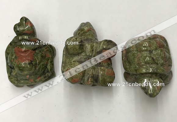 CDN442 28*45*22mm turtle unakite decorations wholesale