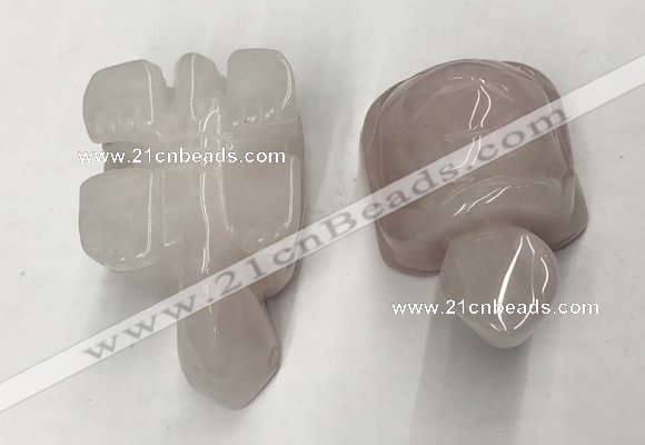 CDN451 38*55*28mm turtle rose quartz decorations wholesale