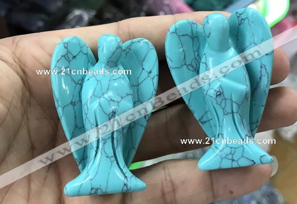 CDN493 35*50mm angel imitation turquoise decorations wholesale