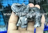 CDN518 33*65*45mm elephant black labradorite decorations wholesale