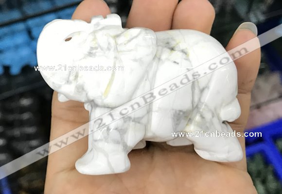 CDN532 35*80*55mm elephant white howlite decorations wholesale