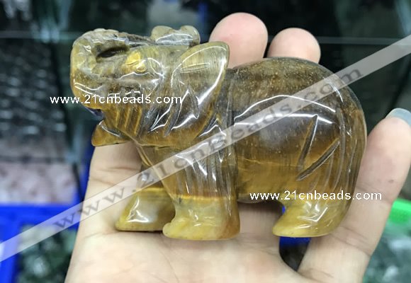 CDN535 35*80*55mm elephant yellow tiger eye decorations wholesale