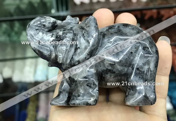 CDN536 35*80*55mm elephant black labradorite decorations wholesale