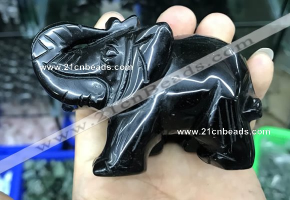 CDN537 35*80*55mm elephant black agate decorations wholesale