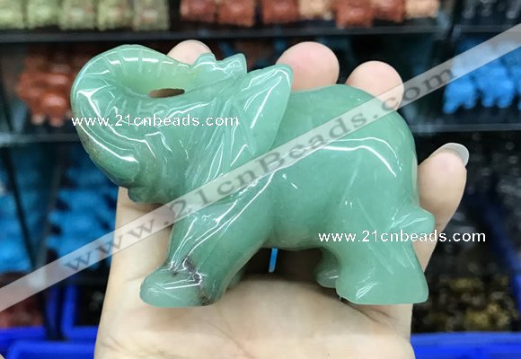 CDN539 35*80*55mm elephant green aventurine decorations wholesale