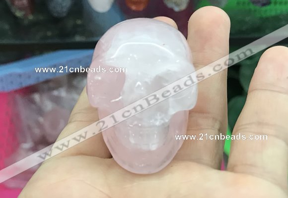 CDN551 35*50*40mm skull rose quartz decorations wholesale