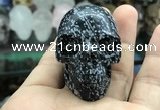 CDN555 35*50*40mm skull snowflake obsidian decorations wholesale