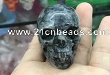 CDN556 35*50*40mm skull black labradorite decorations wholesale