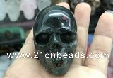 CDN557 35*50*40mm skull blood jasper decorations wholesale