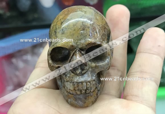 CDN558 35*50*40mm skull agate decorations wholesale