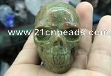 CDN561 35*50*40mm skull unakite decorations wholesale