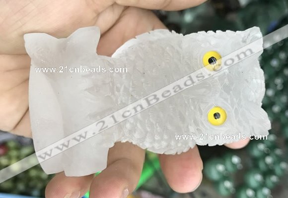 CDN585 50*80mm owl white crystal decorations wholesale