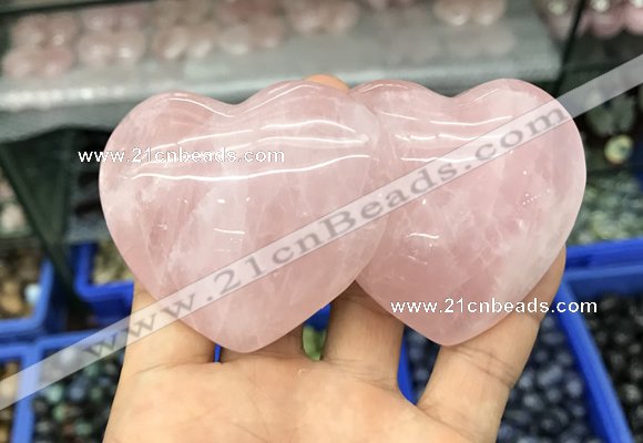 CDN591 50*90mm double heart rose quartz decorations wholesale