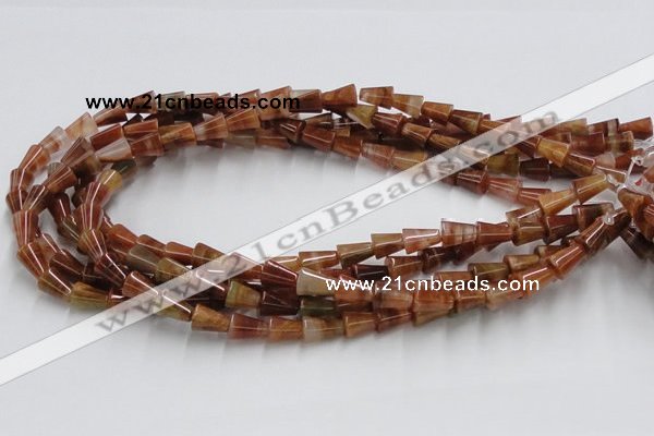 CDQ05 15.5 inches 8*11mm trumpet-shaped natural red quartz beads