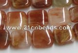 CDQ07 15.5 inches 14*14mm square natural red quartz beads wholesale