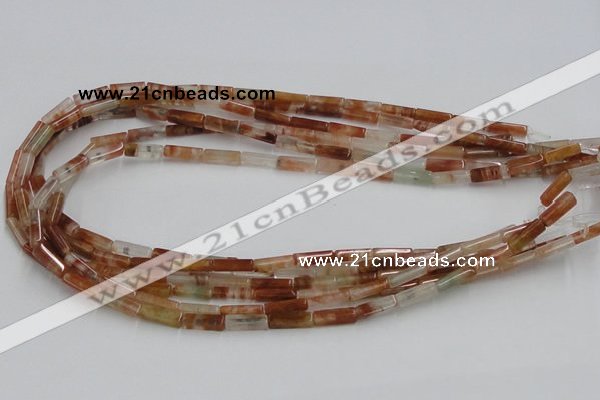 CDQ08 15.5 inches 4*13mm rectangle natural red quartz beads wholesale