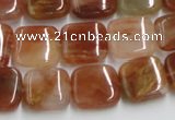 CDQ16 15.5 inches 10*10mm square natural red quartz beads wholesale