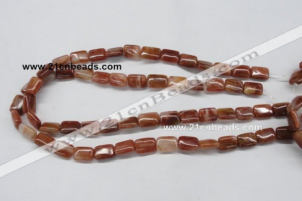 CDQ20 15.5 inches 10*14mm rectangle natural red quartz beads wholesale