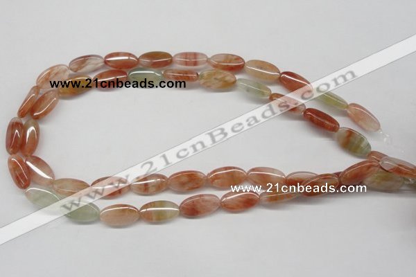 CDQ24 15.5 inches 10*17mm oval natural red quartz beads wholesale