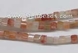 CDQ35 15.5 inches 4*4mm cube natural red quartz beads wholesale